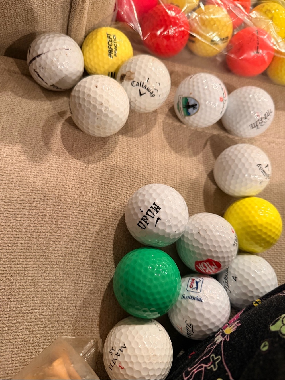 TaylorMade Mixed Color Golf Ball Lot - White, Yellow, Green, Red